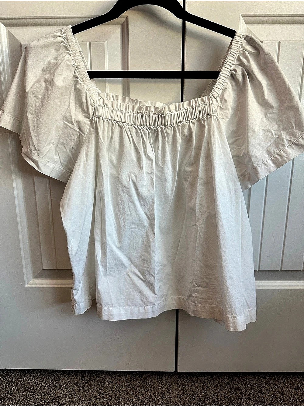 Gap White Puff Sleeve Blouse Size Small
